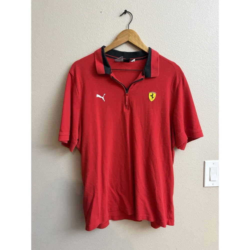 Puma Ferrari Polo Shirt Mens XL Red